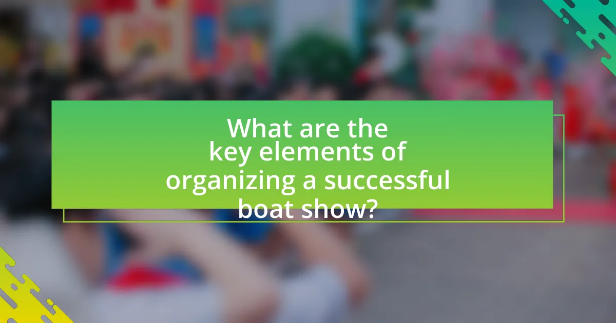 What are the key elements of organizing a successful boat show?